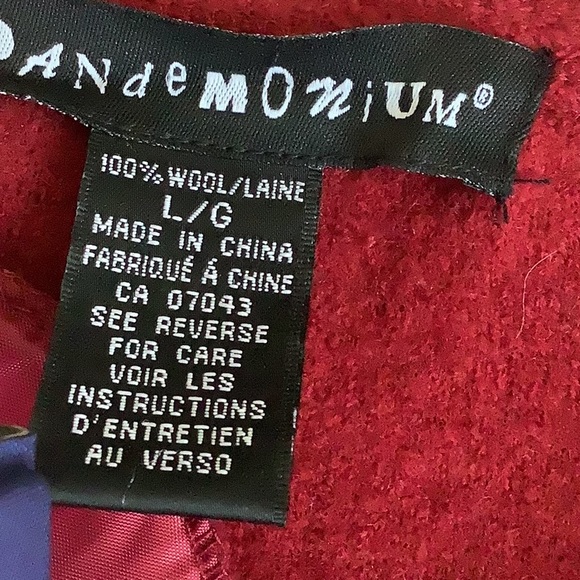 100%wool deep red sweater coat - Picture 4 of 7